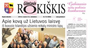 Šeštadienio "Gimtojo Rokiškio" numeris.