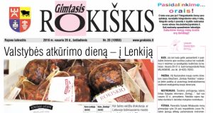 Šeštadienio "Gimtojo Rokiškio" numeris.