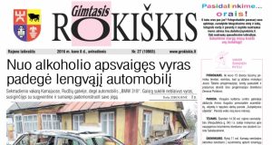 Antradienio "Gimtojo Rokiškio" numeris.