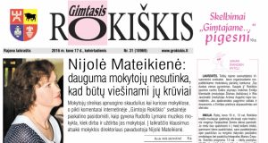 Ketvirtadienio "Gimtojo Rokiškio" numeris.