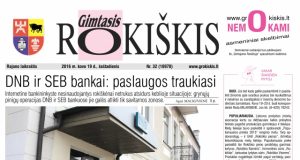Šeštadienio "Gimtojo Rokiškio" numeris.