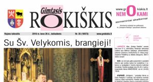 Šeštadienio "Gimtojo Rokiškio" numeris.
