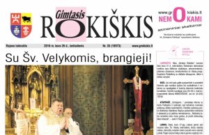 Šeštadienio "Gimtojo Rokiškio" numeris.