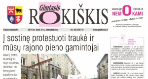 Ketvirtadienio "Gimtojo Rokiškio" numeris.