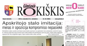 Šeštadienio "Gimtojo Rokiškio" numeris.