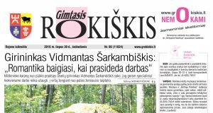 07-30 "Gimtojo Rokiškio" numeris.