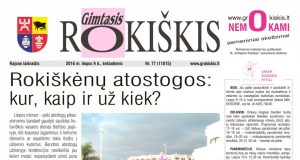 Šeštadienio "Gimtojo Rokiškio" numeris.