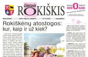 Šeštadienio "Gimtojo Rokiškio" numeris.