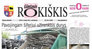 07-26 "Gimtojo Rokiškio" numeris.