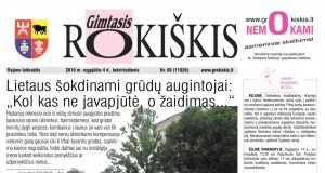 08-04 "Gimtojo Rokiškio" numeris.