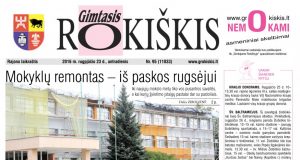 08-23 "Gimtojo Rokiškio" numeris.