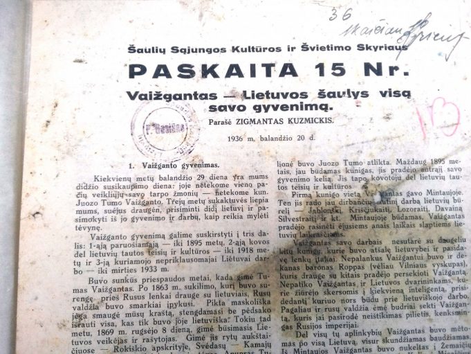 Penkioliktoje paskaitoje – apie kunigą, aktyvų šaulį Juozą Tumą-Vaižgantą.