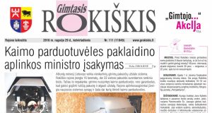 09-29 "Gimtojo Rokiškio" numeris.