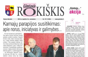 "Gimtasis Rokiškis" 2016 m. lapkričio 8 d., antradienis. Nr. 127 (11065).