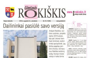 „Gimtasis Rokiškis“ 2018 m. gegužės 8 d., antradienis