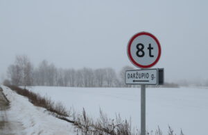 Dėl galimo kelio sugadinimo apribotas sunkiasvorių judėjimas