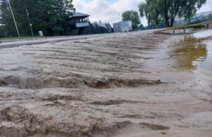 Prie Rokiškio ežero po liūčių – prastas vaizdelis