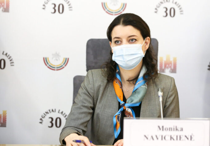 Socialinės apsaugos ir darbo ministrė Monika Navickienė. Mariaus Morkevičiaus (ELTA) nuotr.