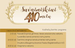 Suvainiškiečiai kviečia į šventę – minės dvigubą jubiliejų