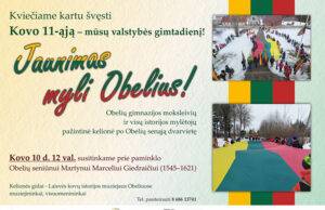 Kviečia kartu švęsti Kovo 11-ąją. Jaunimas myli Obelius!