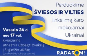 Perduok šviesos ir vilties linkėjimą Ukrainai