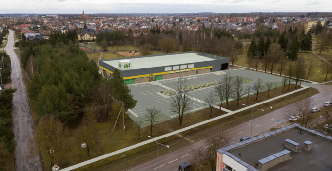 IKI prekybos centrui skirto sklypo 3D