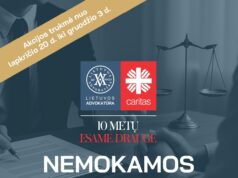 „Caritas“ kviečia suskubti registruotis į nemokamas advokatų konsultacijas