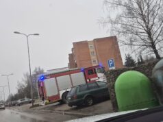 Vilties gatvėje degė šiukšlių konteineris