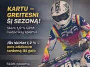 Skirkite 1,2 proc. GPM motociklų sportui
