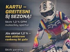 Skirkite 1,2 proc. GPM motociklų sportui