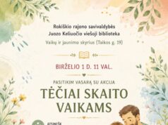 Rokiškyje startuoja graži iniciatyva: tėčiai kviečiami skaityti vaikams