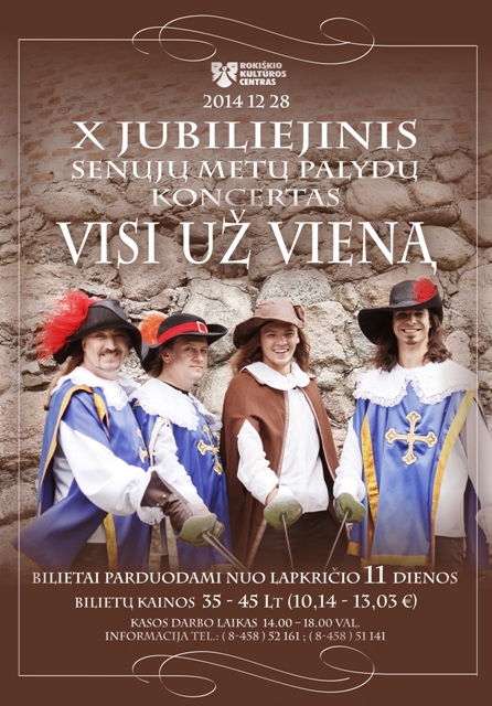 X jubiliejinio senųjų metų palydų koncerto „VISI UŽ VIENĄ“ afiša X jubiliejinio senųjų metų palydų koncerto „VISI UŽ VIENĄ“ afiša