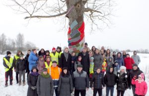 Kriaunų biblioteka, mokykla ir bendruomenė surengė akciją „Sušildyk medį“. Kriaunų biblioteka