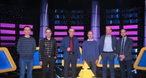 Auksinio proto šešetukas - rokiškėnas Algimantas Šablinskas antras iš kairės.