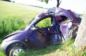 Avarijoje sužaloti vairuotoja ir keleivis Fordui atsitrenkus į medį