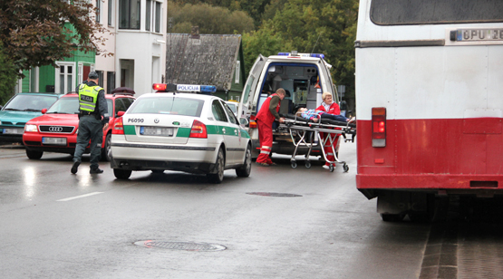 Mergaitė išvežta į rajono ligoninę. N.Byčkovskio nuotr.