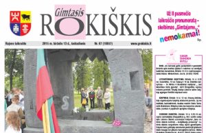 Šeštadienio "Gimtojo Rokiškio" numeris.