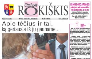 Šeštadienio "Gimtojo Rokiškio" numeris.