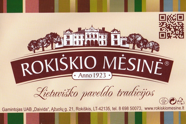 Prekinis ženklas „Rokiškio mėsinė“.