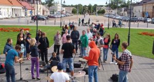 Nepriklausomybės aikštėje buvo filmuojama režisieriaus J.Krisiūno filmo „Emigrantai“ scena.N.Byčkovskio nuotr.