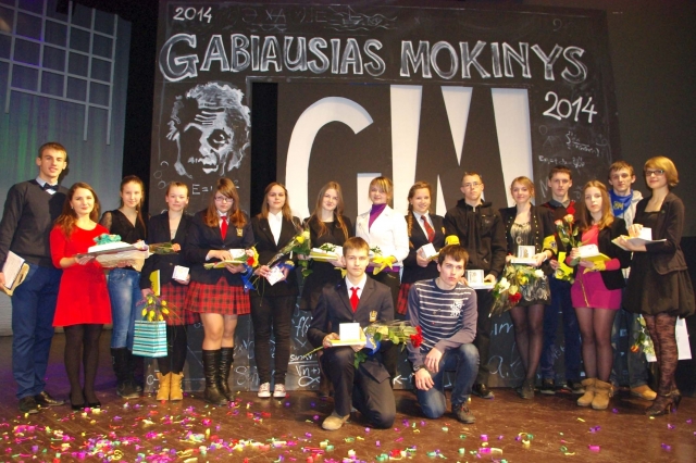 Septintą kartą organizuoto konkurso „Gabiausias mokinys 2014“ dalyviai.  M. Katinauskienės nuotr.