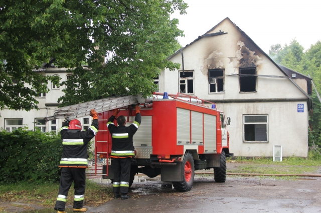 Pastatas po gaisro. D. Zibolienės nuotr.