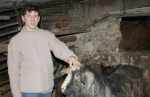 Grąžina gyvenimo skolą jį priglaudusiems Martynas Rimka kruopščiai šeria savo augintines – ožkas. D.Zibolienės nuotr.