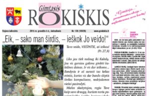 Šeštadienio "Gimtojo Rokiškio" numeris.