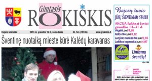 Šeštadienio "Gimtojo Rokiškio" numeris.