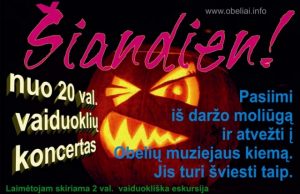 Obeliuose – moliūgų ir vaiduoklių šventė Obeliuose vaidensis.