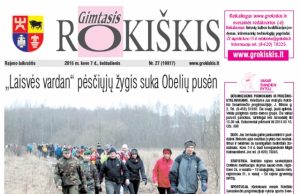 Šeštadienio "Gimtojo Rokiškio" numeris.