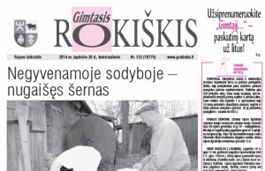 Laikraščio pirmasis puslapis.