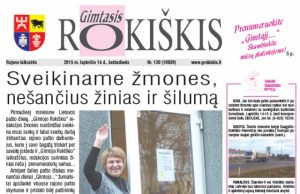 Šeštadienio "Gimtojo Rokiškio" numeris.