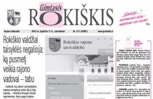 Skaitykite antradienio "Gimtąjį Rokiškį“